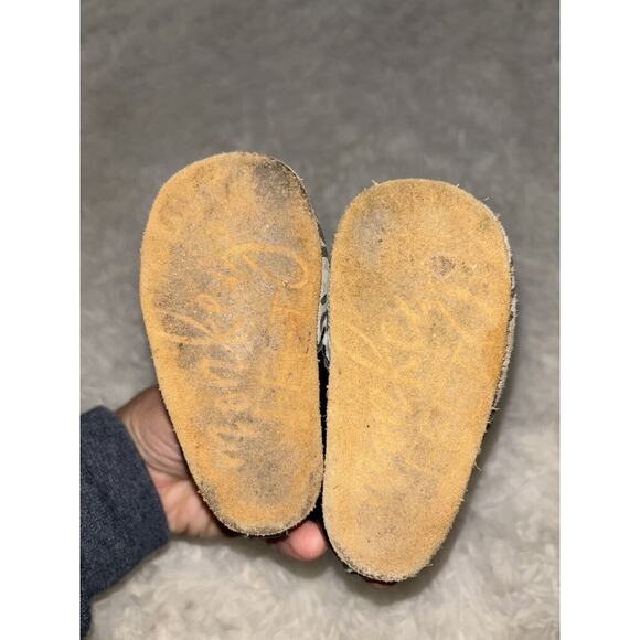 Monkey Feet Sz. 6/12 Month Leopard Ankle Tie Shoe. Cute, Great Cond - Picture 10 of 12